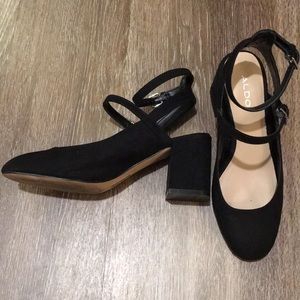 ALDO black strap shoes pumps